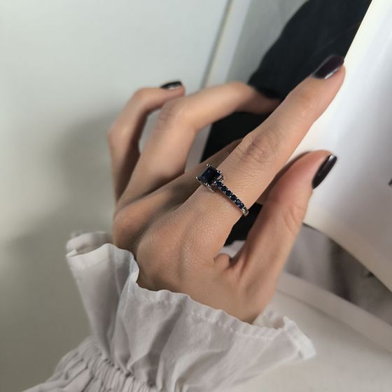 Серебряное кольцо с сапфиром nano 1.413ct