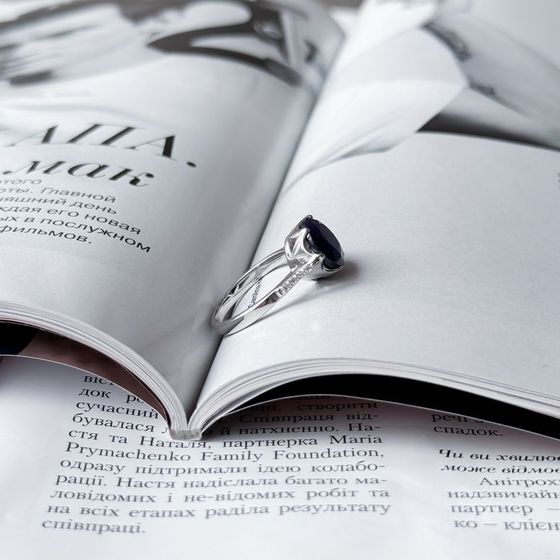 Серебряное кольцо с сапфиром 5.472ct