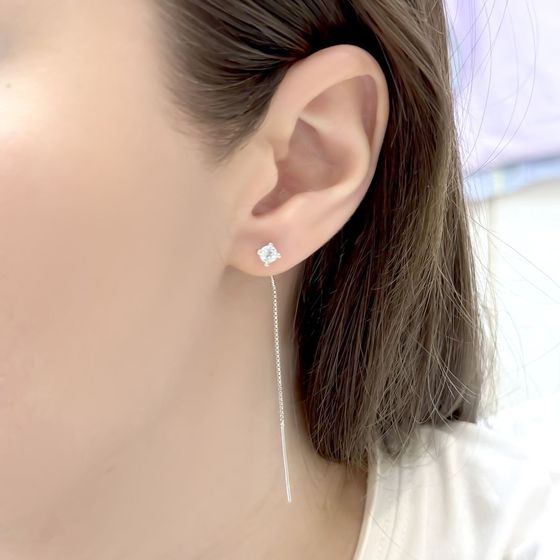 Серебряные серьги с топазом 0.663ct