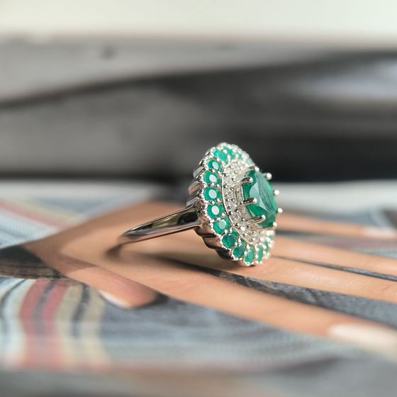 Серебряное кольцо с агатом 2.228ct