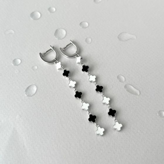 Серебряные серьги с емаллю