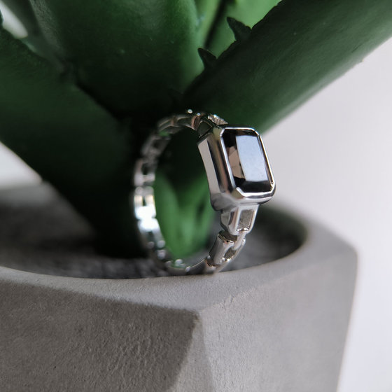 Серебряное кольцо с раухтопазом (дымчатым кварцем) 1.4ct