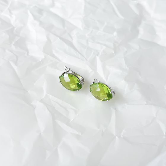 Серебряные серьги с хризолітом 12.175ct