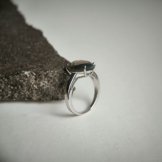 Серебряное кольцо с раухтопазом (дымчатым кварцем) 4.925ct