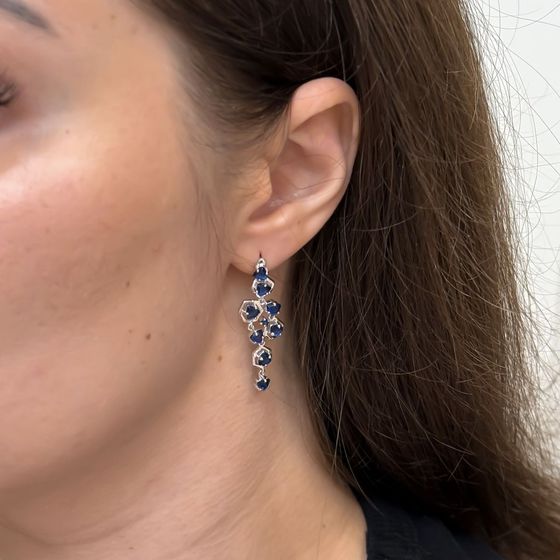 Серебряные серьги с сапфиром nano 3.155ct