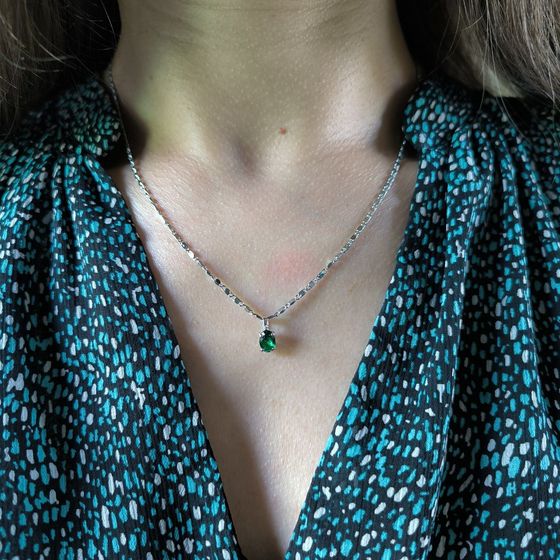 Серебряная подвеска с изумрудом nano 0.598ct