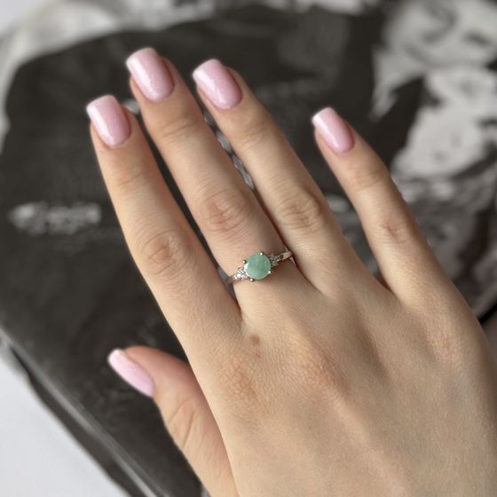 Серебряное кольцо с изумрудом 1.357ct