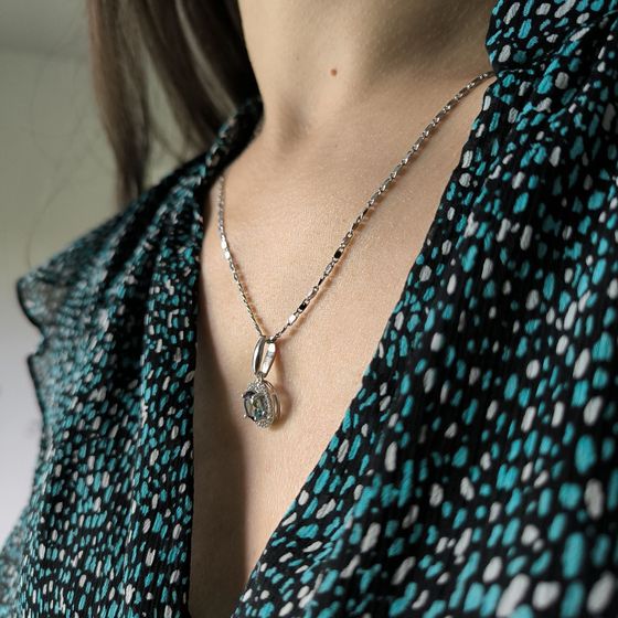 Серебряная подвеска с мистик топазом 2.37ct