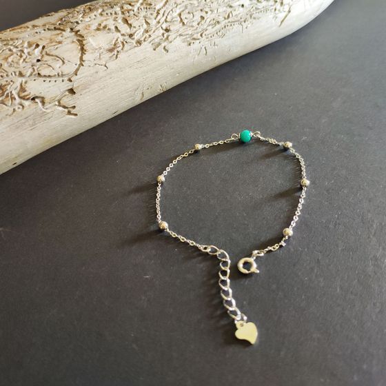 Серебряный браслет с бирюзой