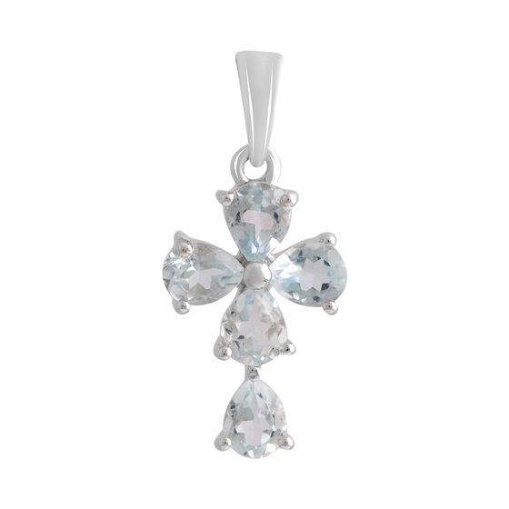 Серебряный крестик с топазом 1.885ct