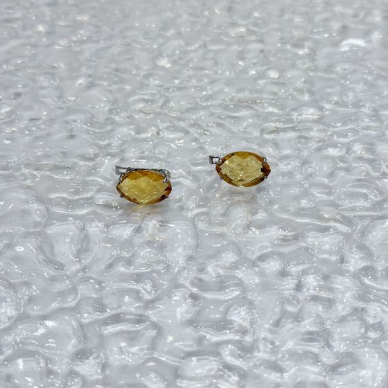 Серебряные серьги с цитрином nano 10.5ct