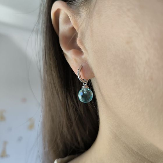 Серебряные серьги с фианитами