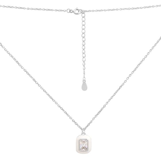 Серебряное колье с фианитами, емаллю