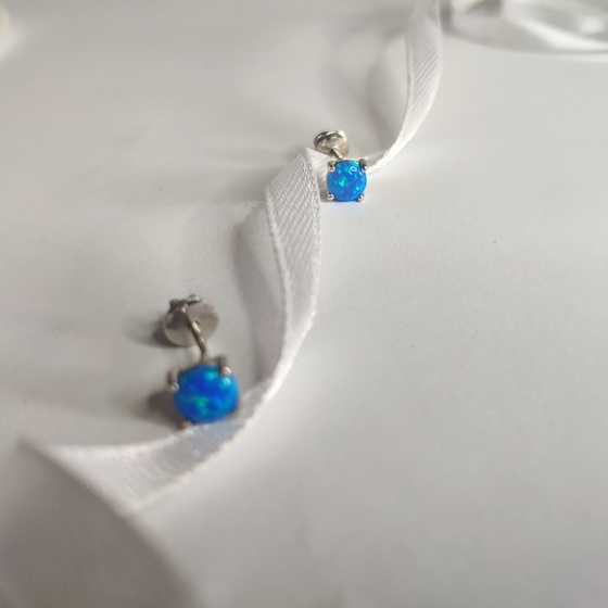 Серебряные серьги с опалом 0.849ct