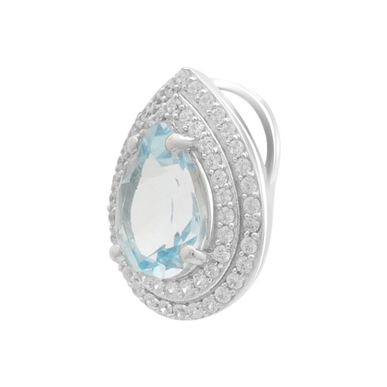 Серебряная подвеска с топазом 2.78ct, фианитами
