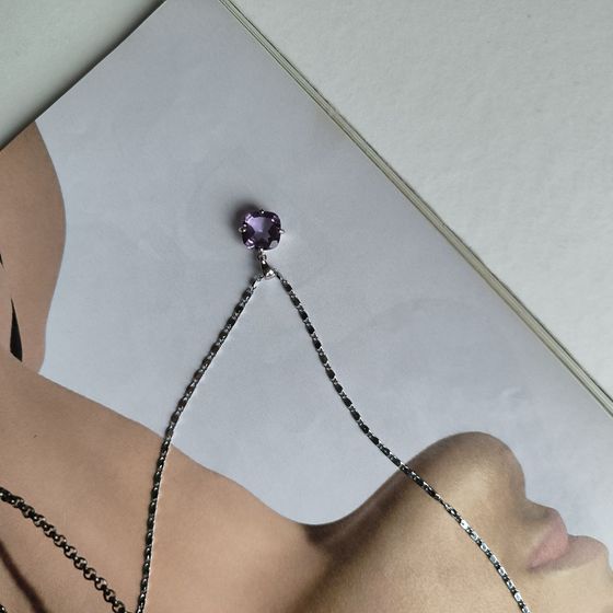 Серебряная подвеска с аметистом 3.575ct