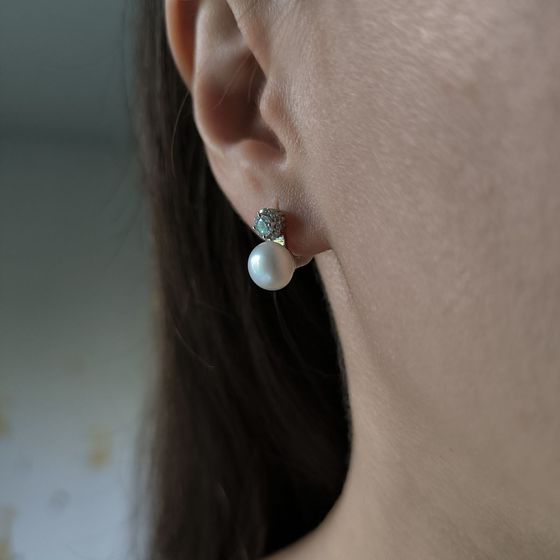 Серебряные серьги с жемчугом Серебряные серьги с жемчугом