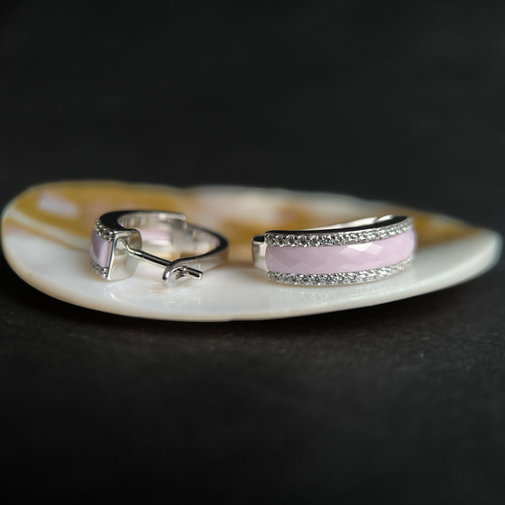 Серебряные серьги с керамикой