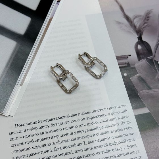 Серебряные серьги с фианитами