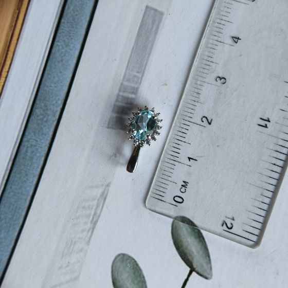 Серебряная подвеска с топазом 1.12ct