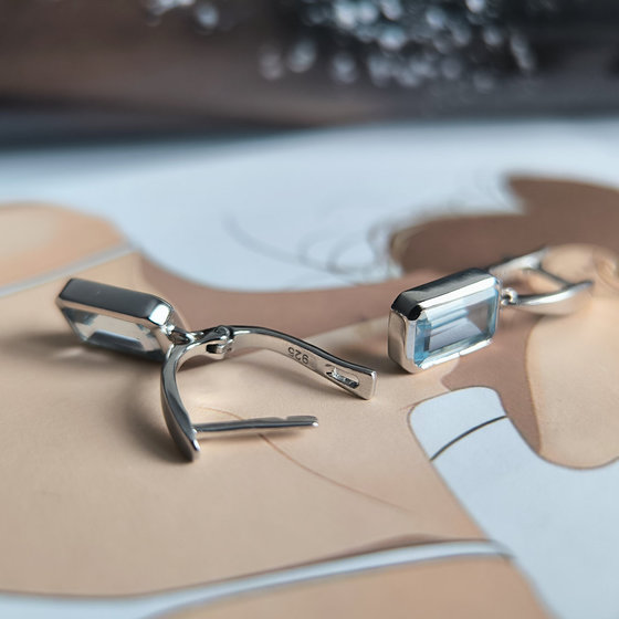 Серебряные серьги с топазом 4.688ct