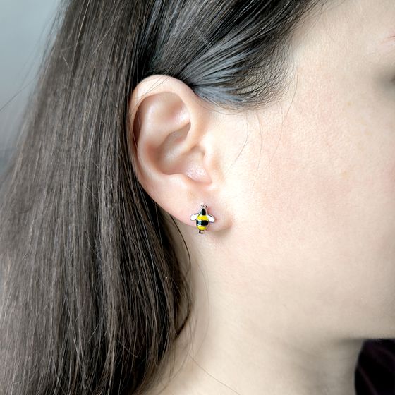 Серебряные серьги с емаллю