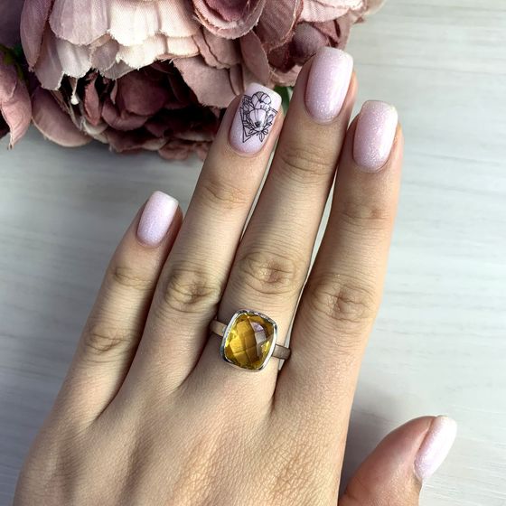 Серебряное кольцо с цитрином nano 4.78ct