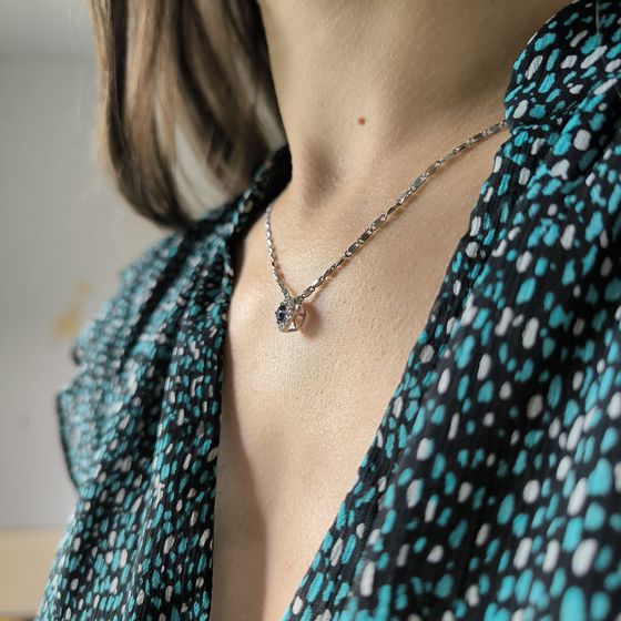 Серебряная подвеска с сапфиром nano 0.312ct