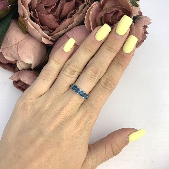 Серебряное кольцо с топазом Лондон Блю 1.22ct