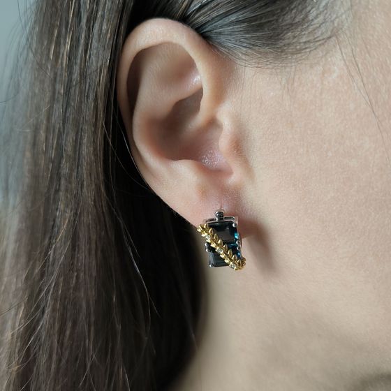 Серебряные серьги с топазом Лондон Блю 2.305ct