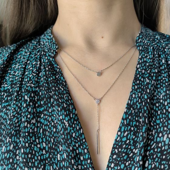 Серебряное колье с фианитами