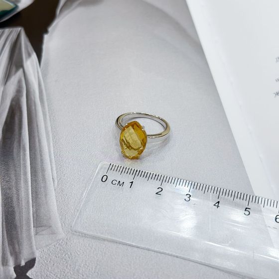 Серебряное кольцо с цитрином nano 5.25ct