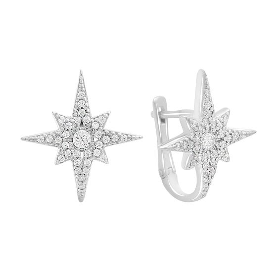 Серебряные серьги с фианитами