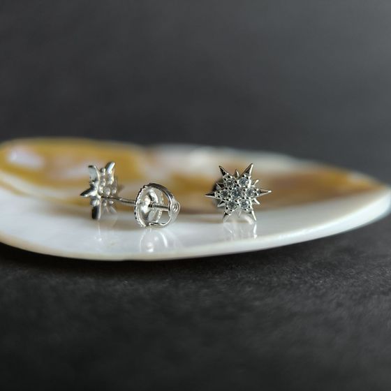 Серебряные серьги с фианитами