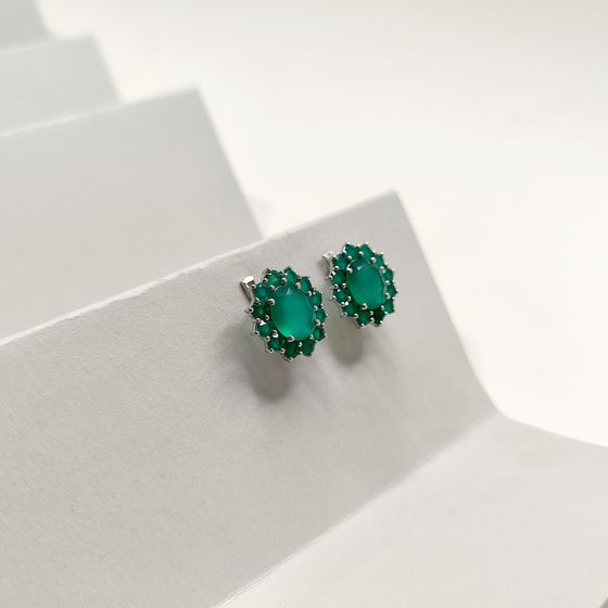 Серебряные серьги с агатом 6.913ct