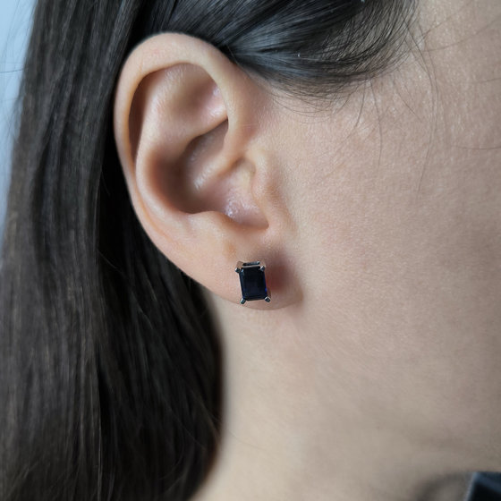 Серебряные серьги с сапфиром nano 1.675ct
