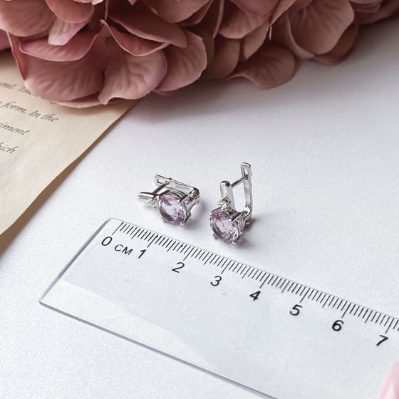 Серебряные серьги с аметистом 3.307ct