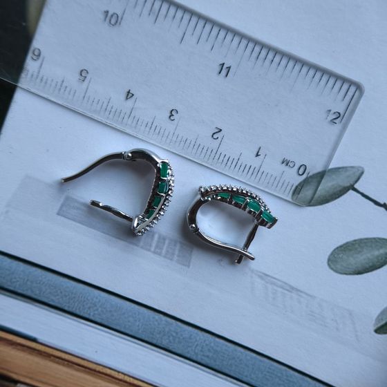 Серебряные серьги с агатом 1.395ct