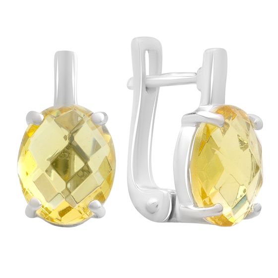 Серебряные серьги с цитрином nano