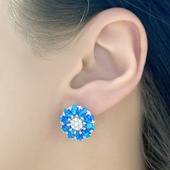 Серебряные серьги с опалом 3.05ct