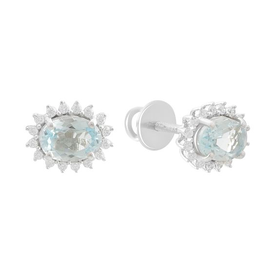 Серебряные серьги с топазом 2.302ct