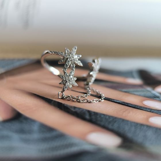 Серебряное кольцо с фианитами