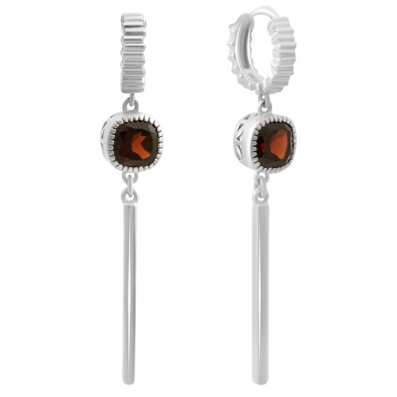 Серебряные серьги с гранатом 2.425ct