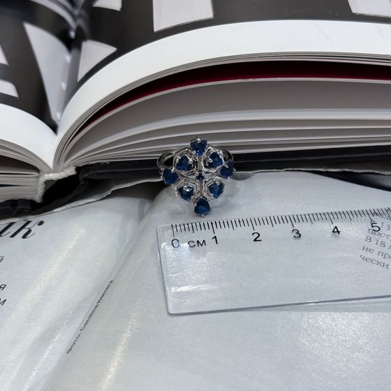 Серебряное кольцо с сапфиром nano 1.578ct
