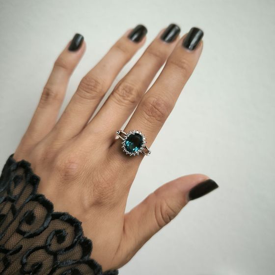 Серебряное кольцо с топазом Лондон Блю