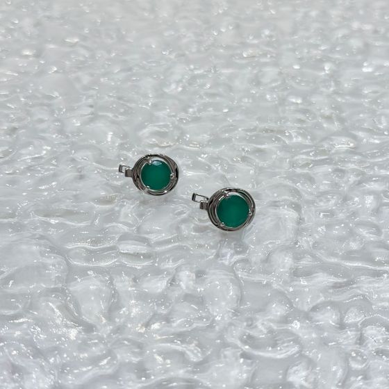 Серебряные серьги с агатом 3.575ct