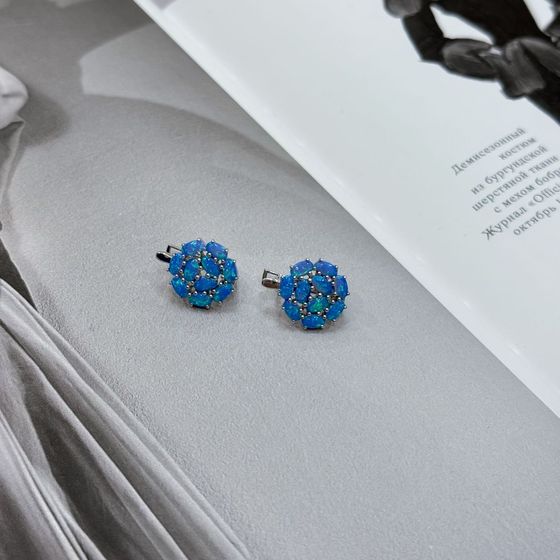 Серебряные серьги с опалом 2.643ct