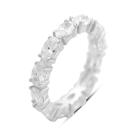 Серебряное кольцо с фианитами, перламутром