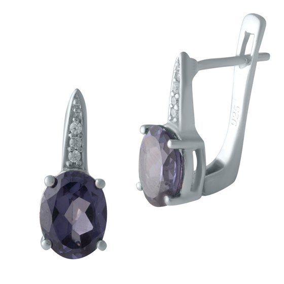 Серебряные серьги с александритом 4.925ct