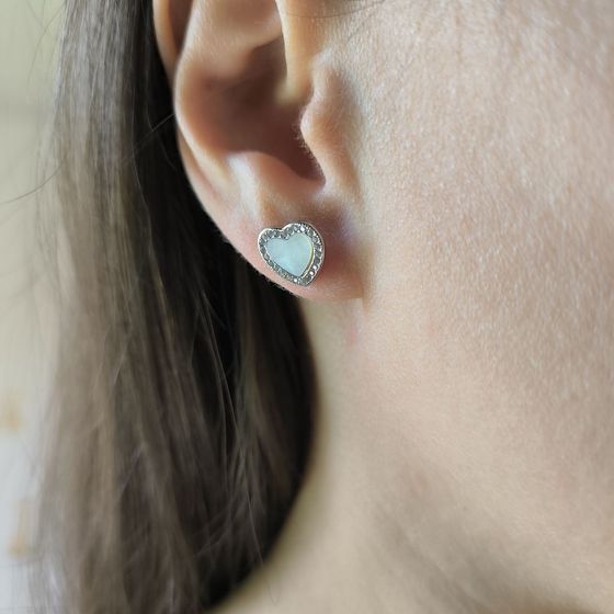 Серебряные серьги с перламутром